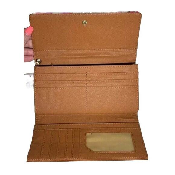 AR New York Women’s Brown Floral Print Wallet Faux Leather NWT NEW Colorful $60 - Picture 6 of 9